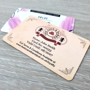 Personalised plastic membership/season cards